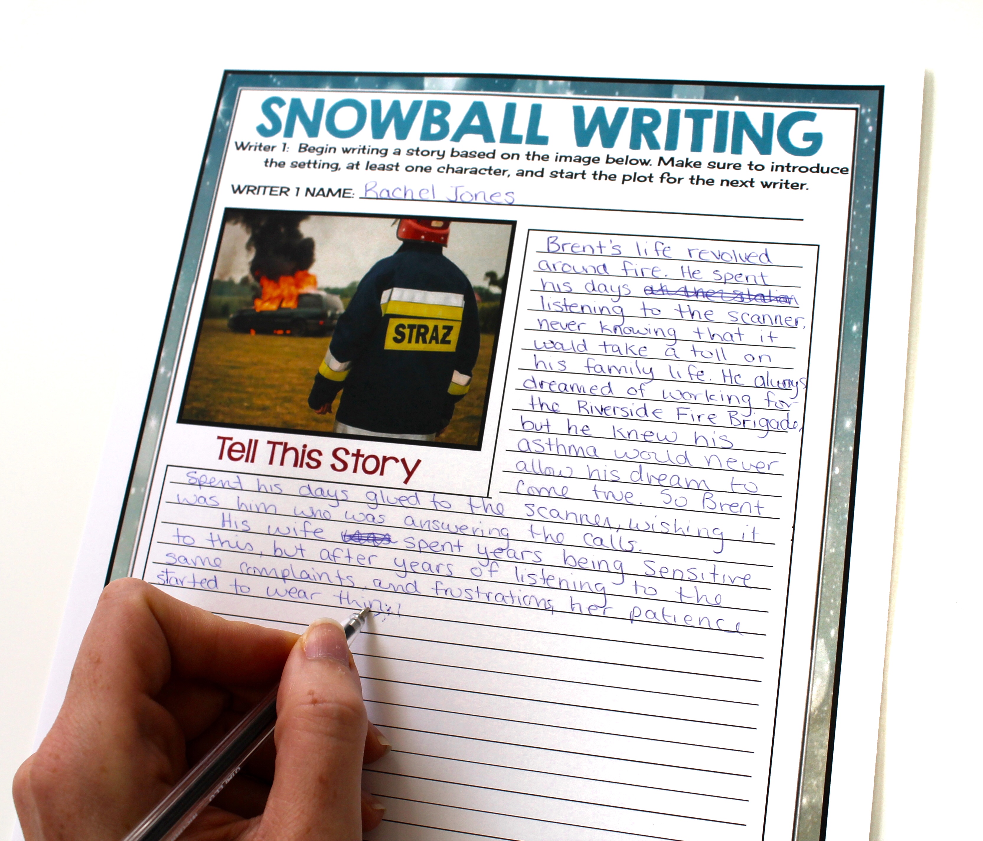 Snowball writing collaborative writing activity