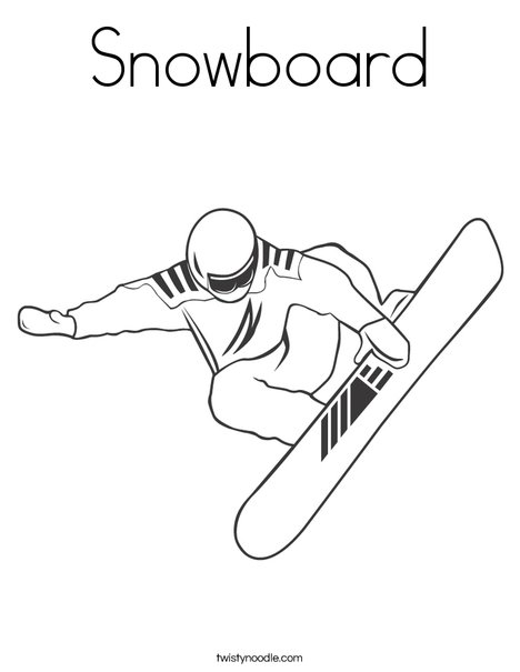 Snowboard coloring page