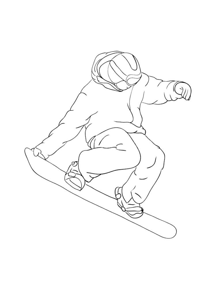 Snowboarding coloring pages