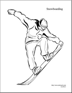 Coloring page snowboarding