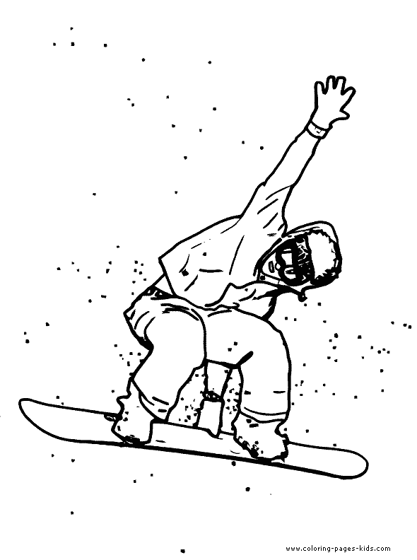 Snowboarding coloring picture