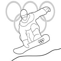 Snowboarding run coloring pages