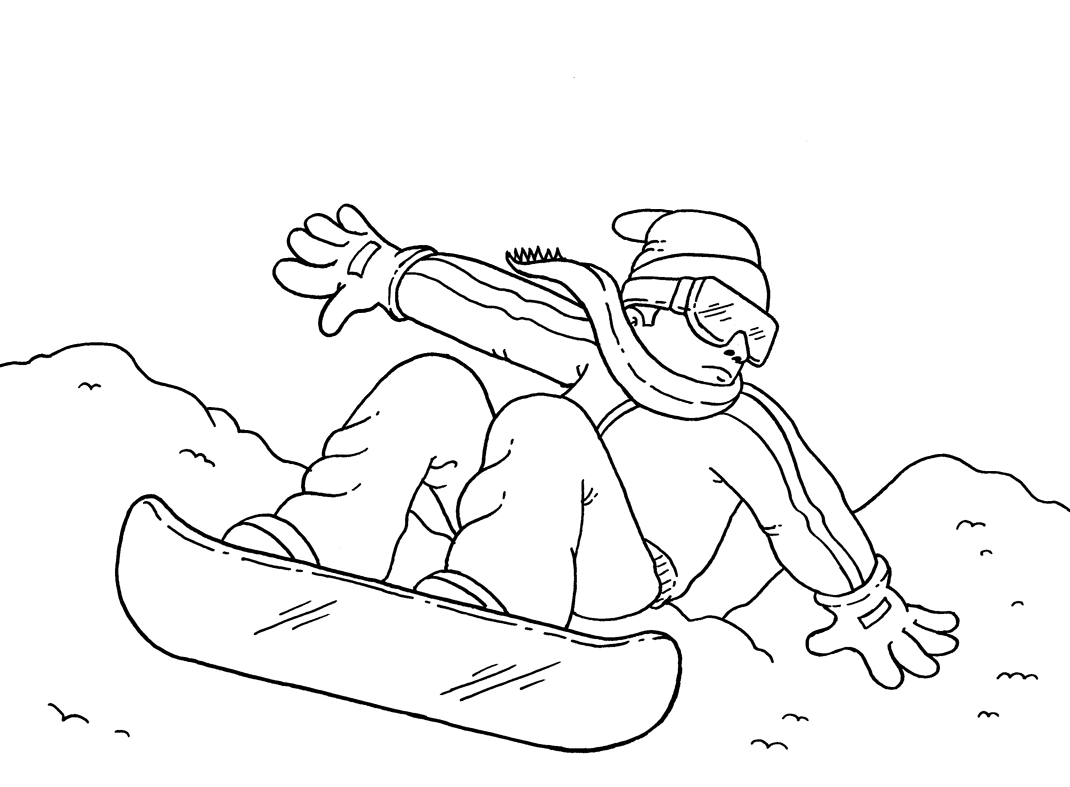 Snowboarding coloring pages