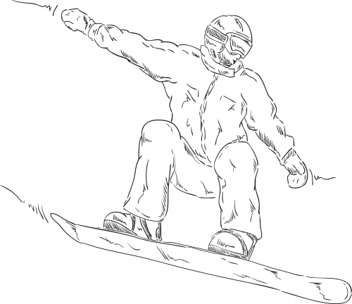 Snowboard coloring page