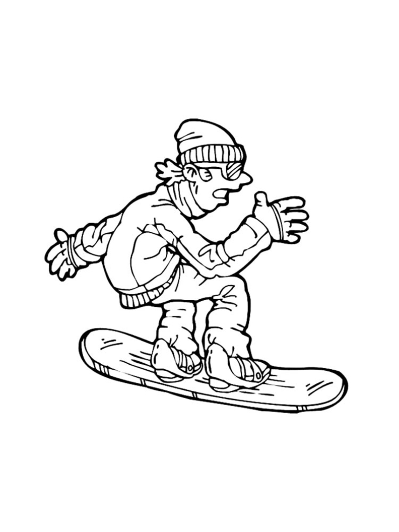 Snowboarding coloring pages