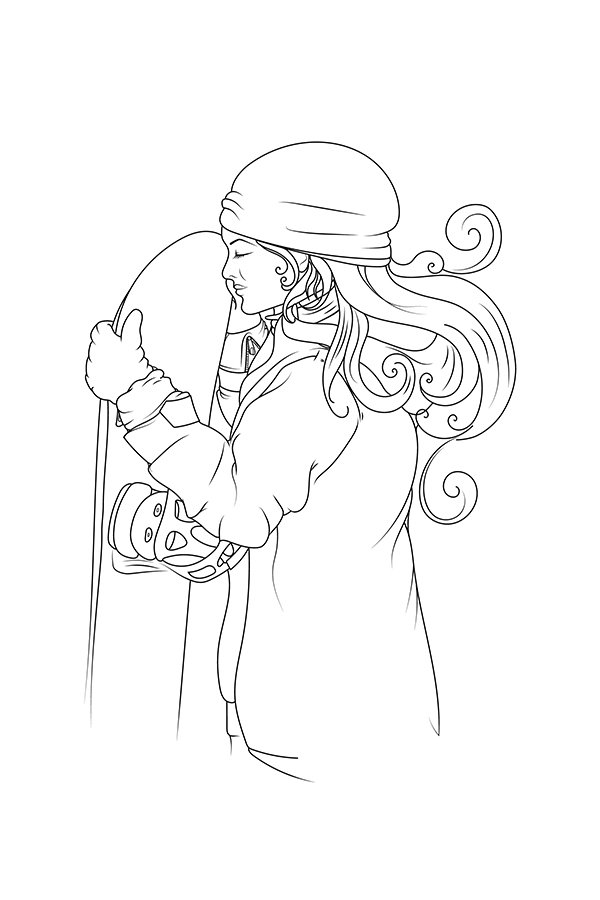 Snowboarder coloring page snowboard love snowboarding girl