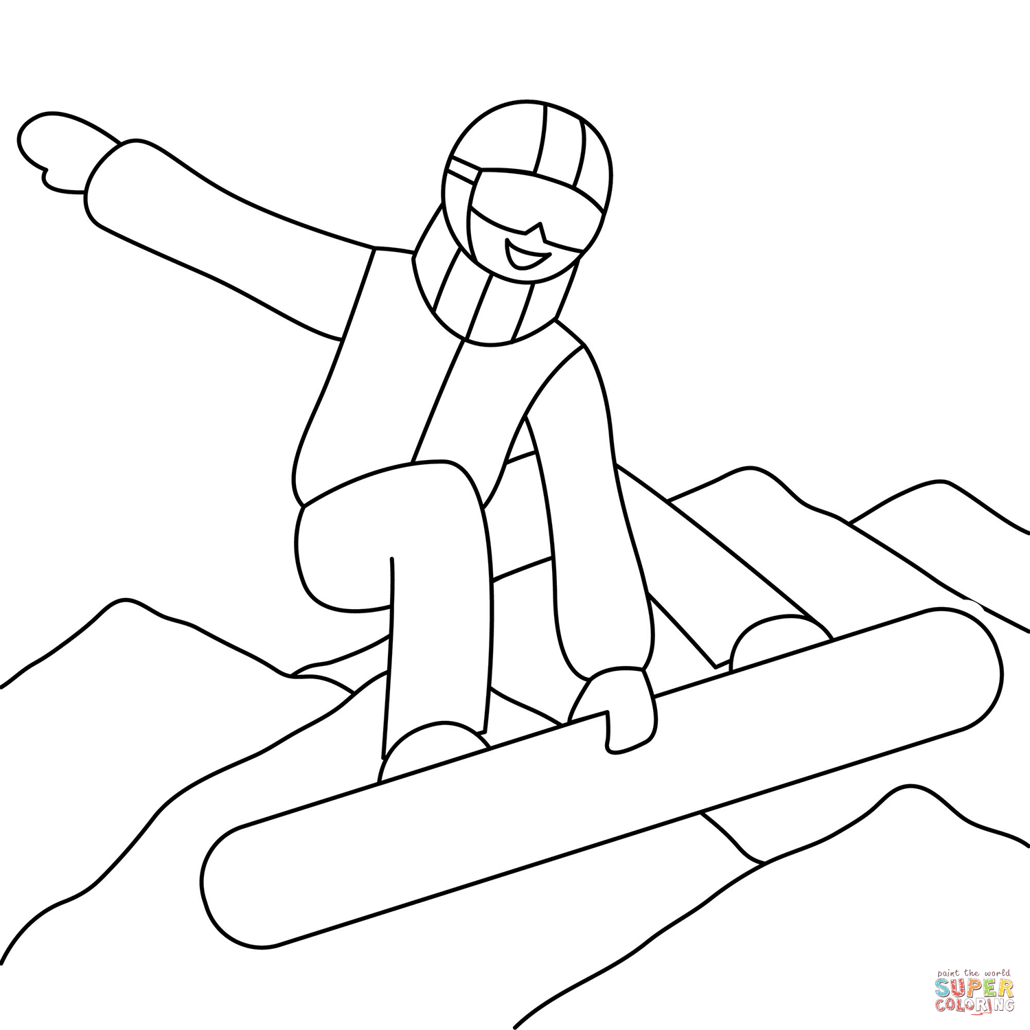 Snowboarder coloring page free printable coloring pages