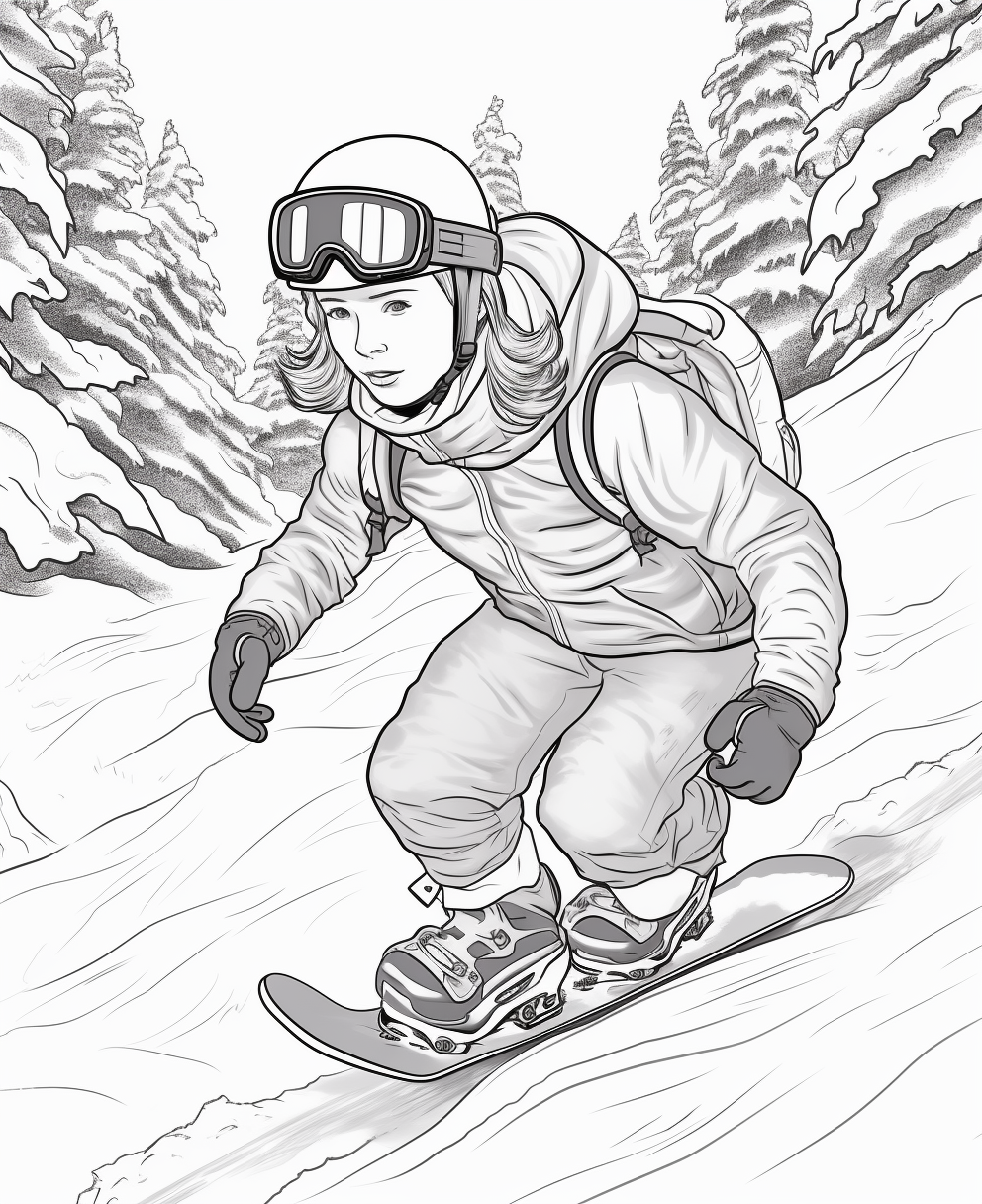 Girl on a snowboard coloring page for kids years old coloring pages ñðñððµñðñðññ