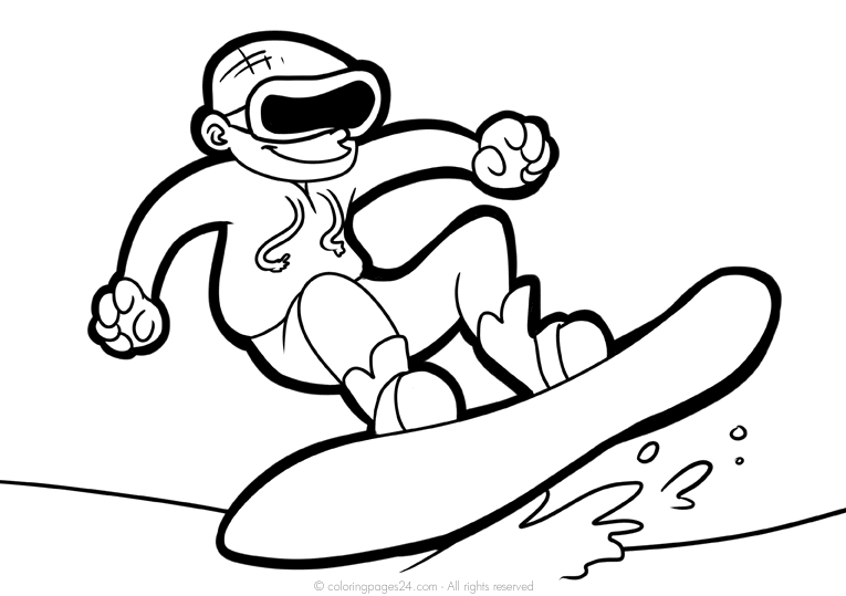 Snowboarding coloring pages