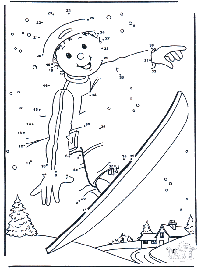 Free coloring pages snowboarding