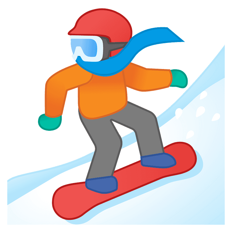 Snowboarder emoji clipart free download transparent png