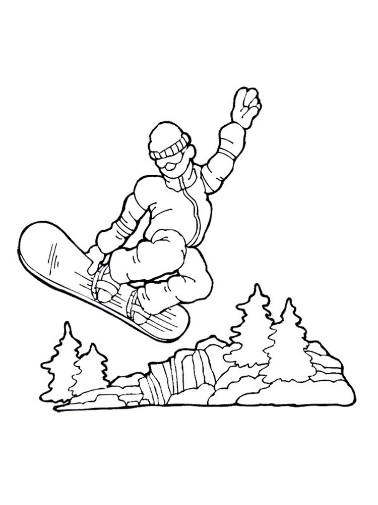 Snowboarding coloring pages