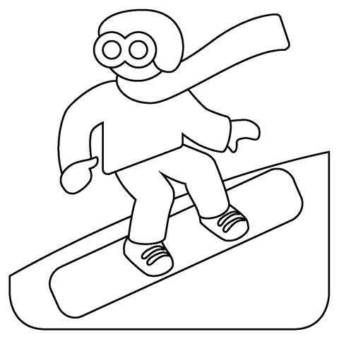 Snowboarder emoji coloring page free printable coloring pages