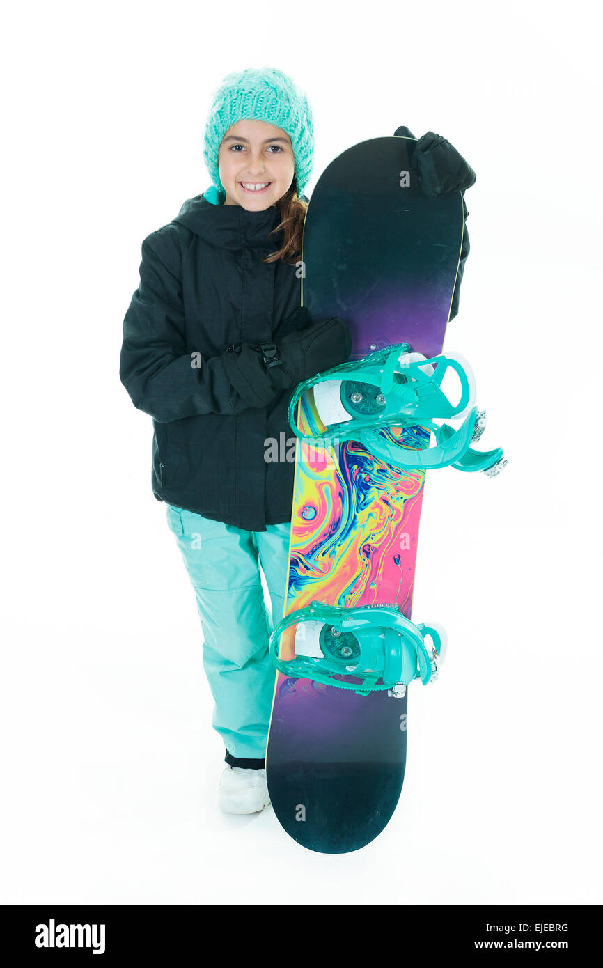 Snowboarder kid cut out stock images pictures