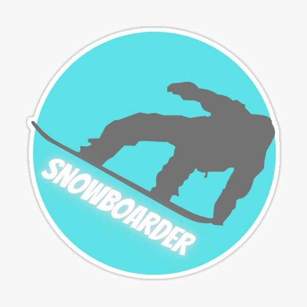 Snowboarder in powder stickers sticker by stickers designer