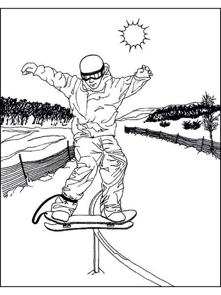 Snowboarding coloring pages