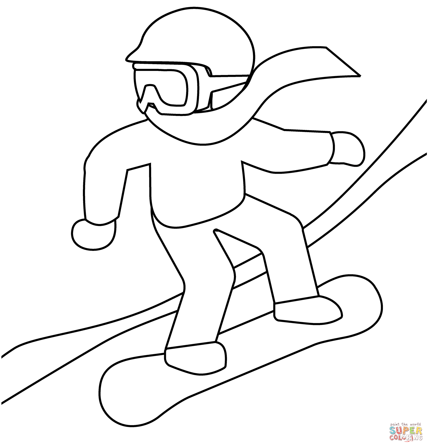 Snowboarder emoji coloring page free printable coloring pages