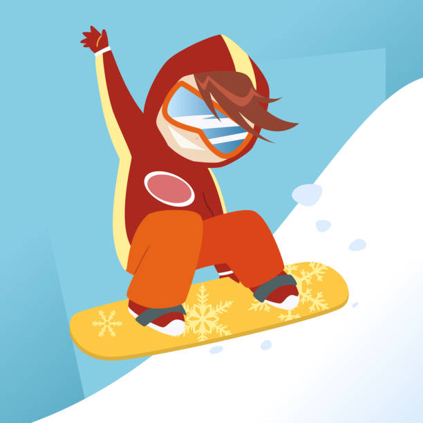 Kid snowboarding stock illustrations royalty