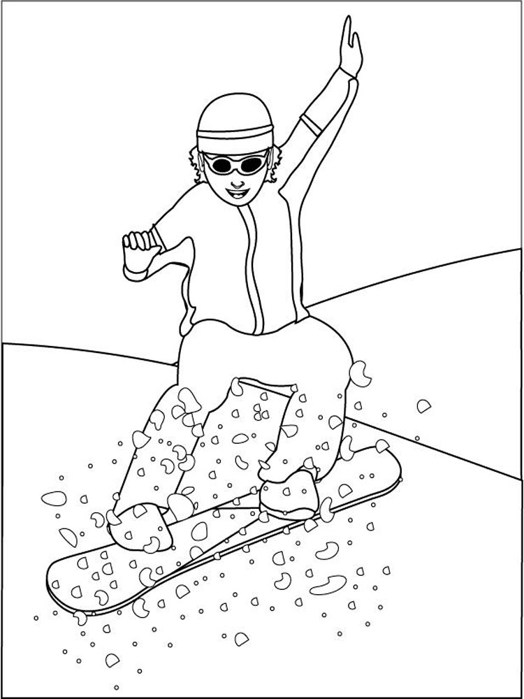 Snowboarding coloring pages