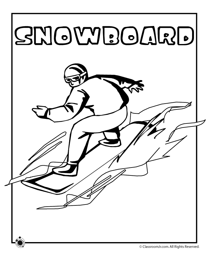 Snowboarding coloring page classroom jr sports coloring pages olympic colors winter sports