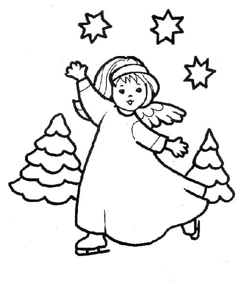 Angel is waving hand coloring page