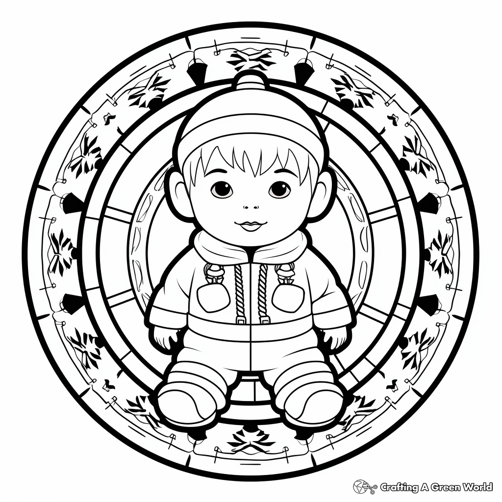 Winter mandala coloring pages