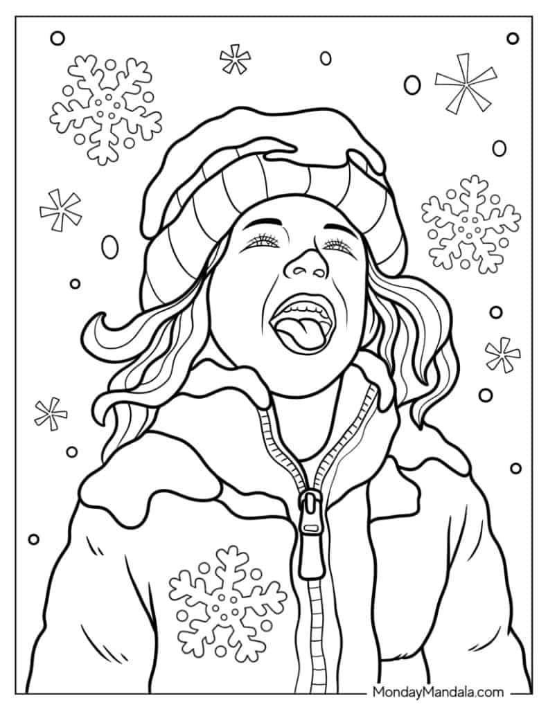 Winter coloring pages free pdf printables