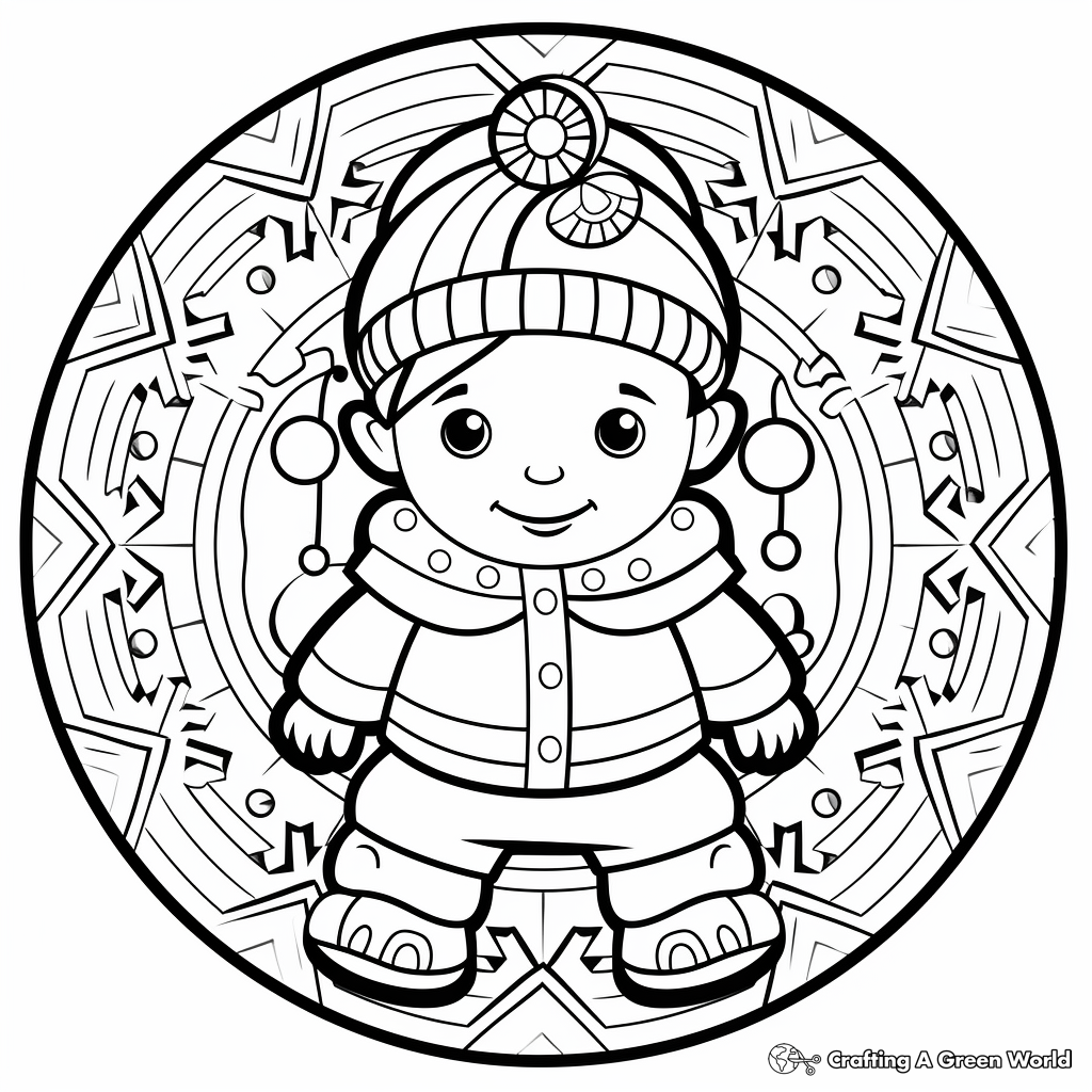 Winter mandala coloring pages