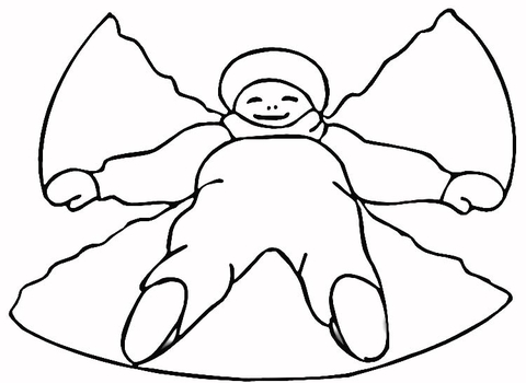 Snow angel coloring page free printable coloring pages