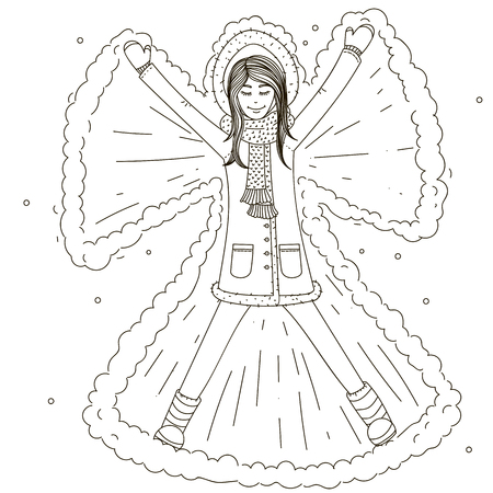 Angels coloring page cliparts stock vector and royalty free angels coloring page illustrations