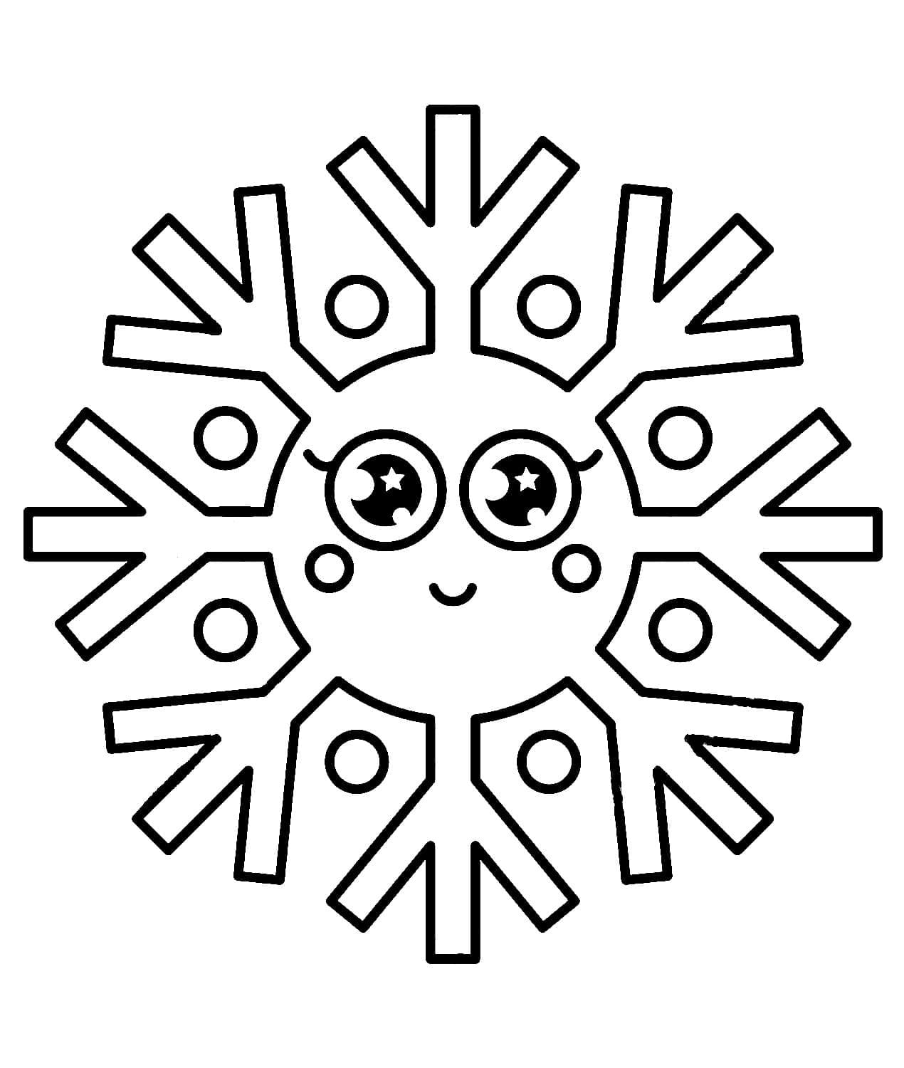 Angel snowflake coloring page