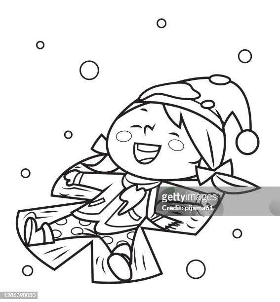 Coloring book snow angel girl high