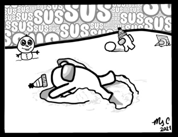 Winter snow angel among us coloring sheet by art with ms c tpt