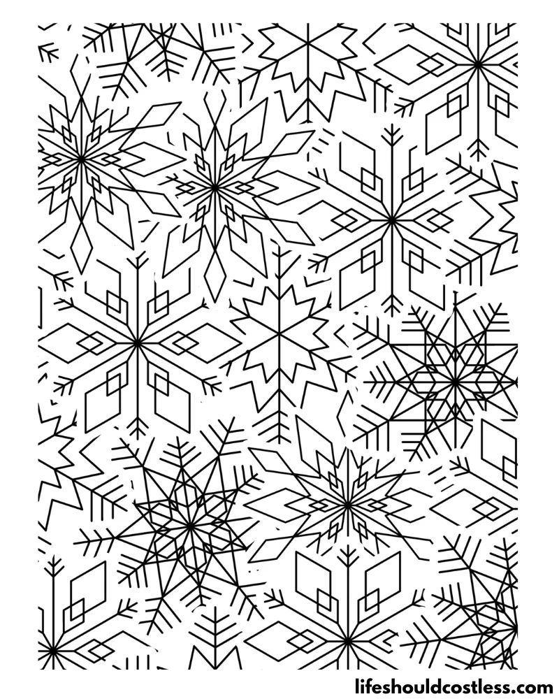 Snowflake coloring pages free printable pdf templates
