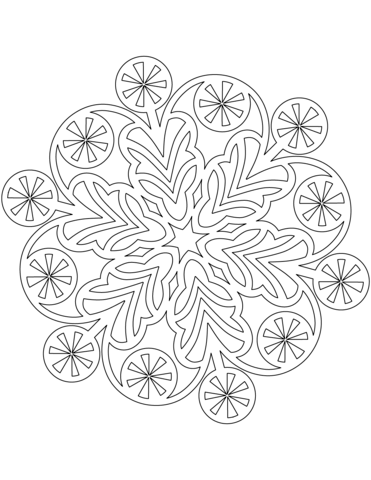 Snowflake with lollipops coloring page free printable coloring pages