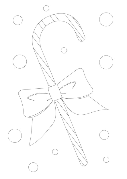 Premium vector coloring page for kids christmas lollipop christmas doodle set layout in a size