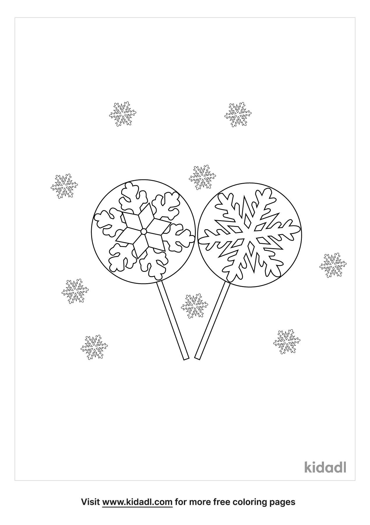 Free snowflake lollipops coloring page coloring page printables