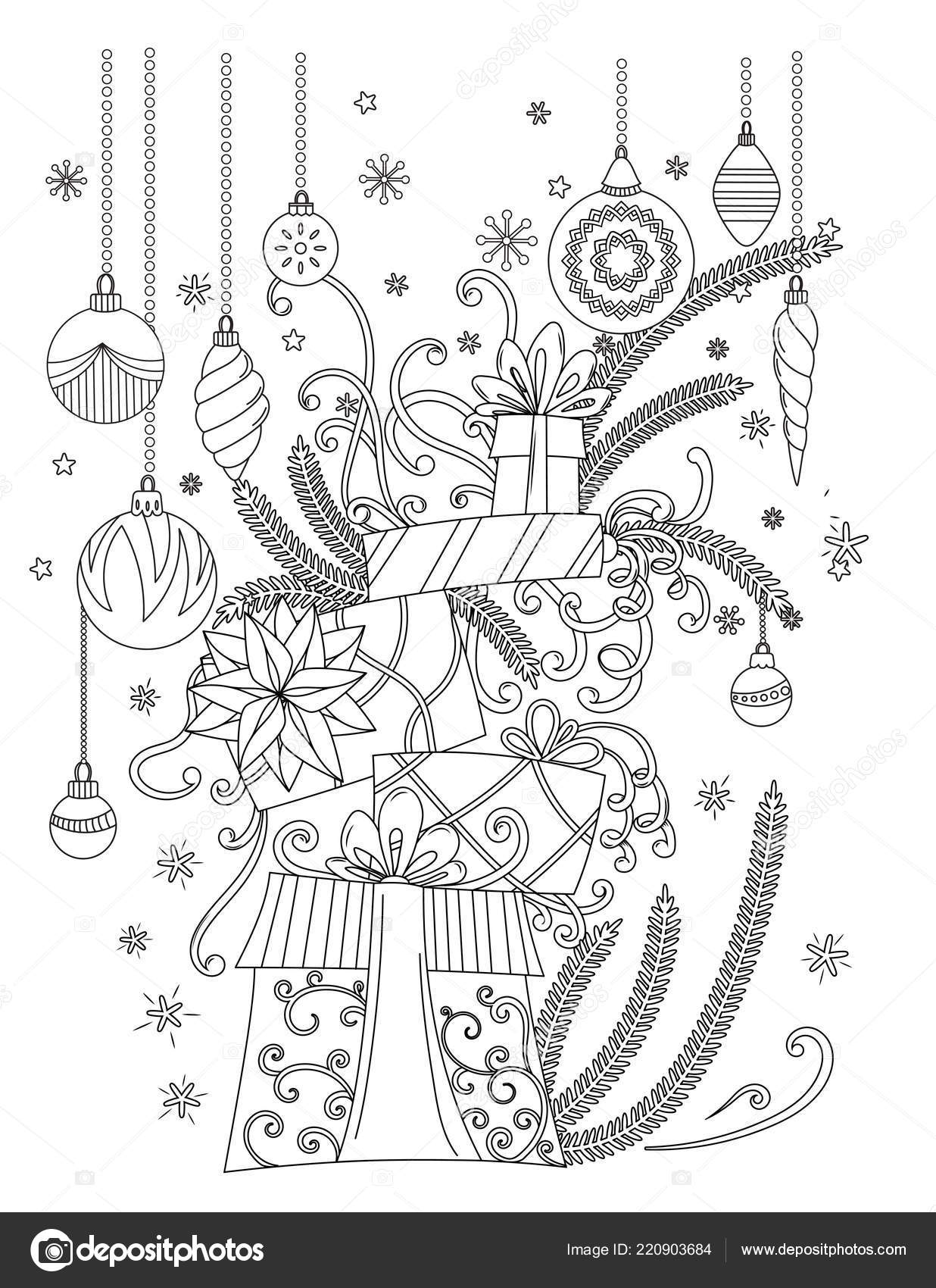 Christmas coloring page stock vector by elinorka