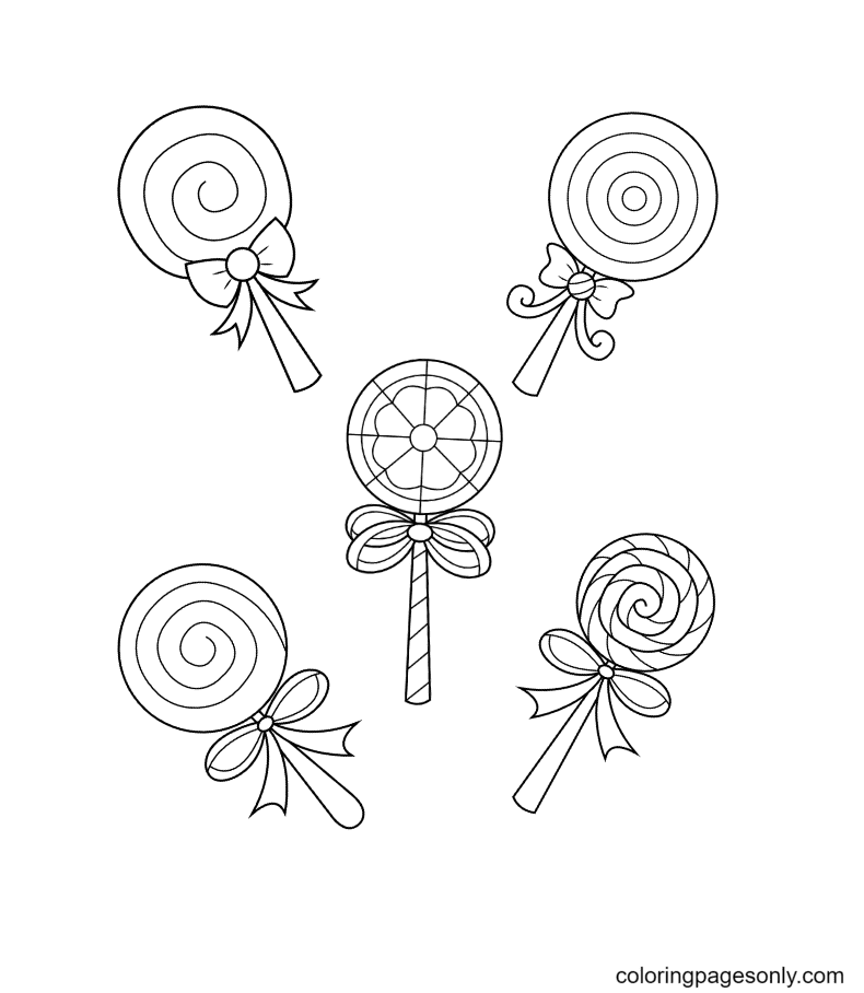 Candy coloring pages printable for free download