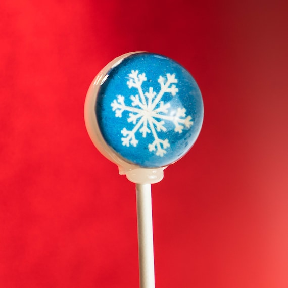 Frozen snowflakes picture lollipops unique designs for frozen party favors handcrafted by sparko sweets