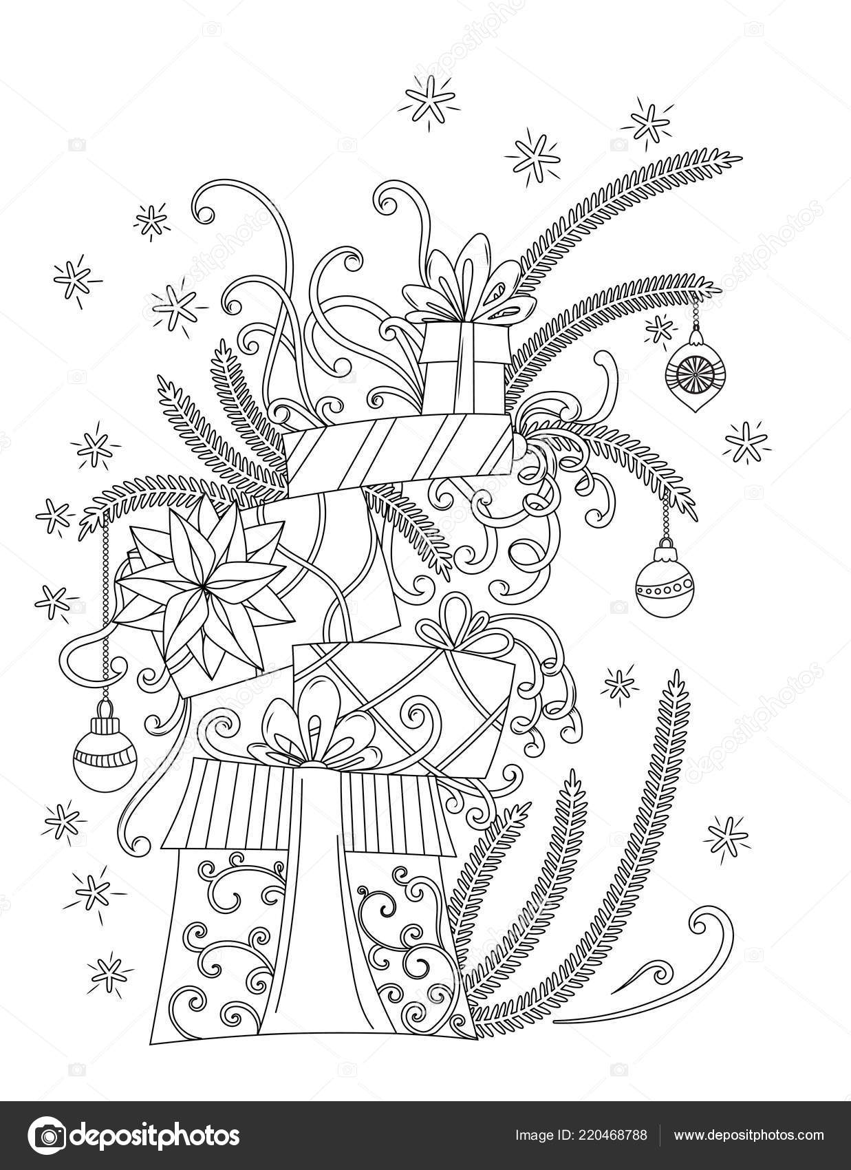 Christmas coloring page stock vector by elinorka