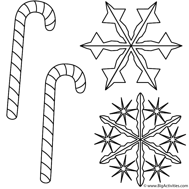 Candy canes with snowflakes