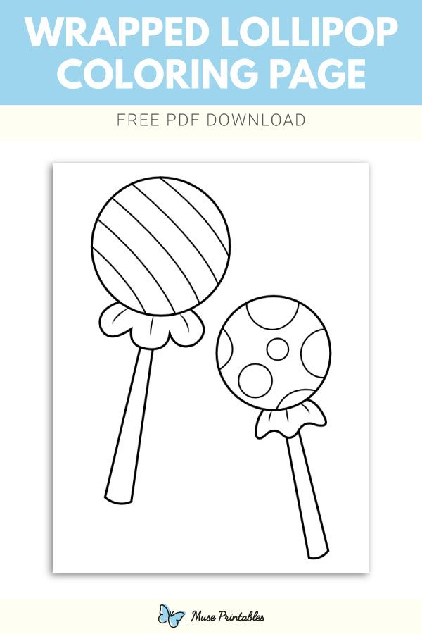 Free wrapped lollipop coloring page candy coloring pages coloring pages happy birthday printable