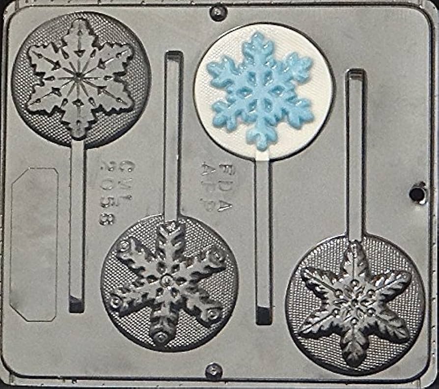 Candy molds n more snowflake lollipop chocolate candy mold christmas home kitchen