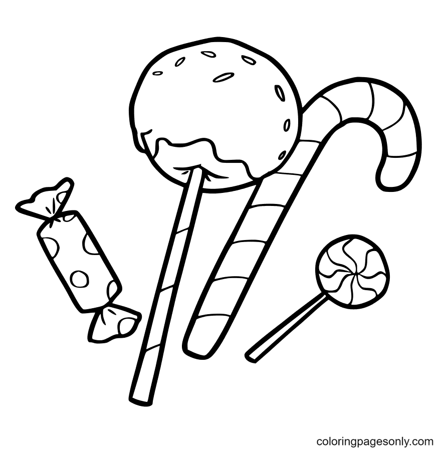 Candy coloring pages printable for free download