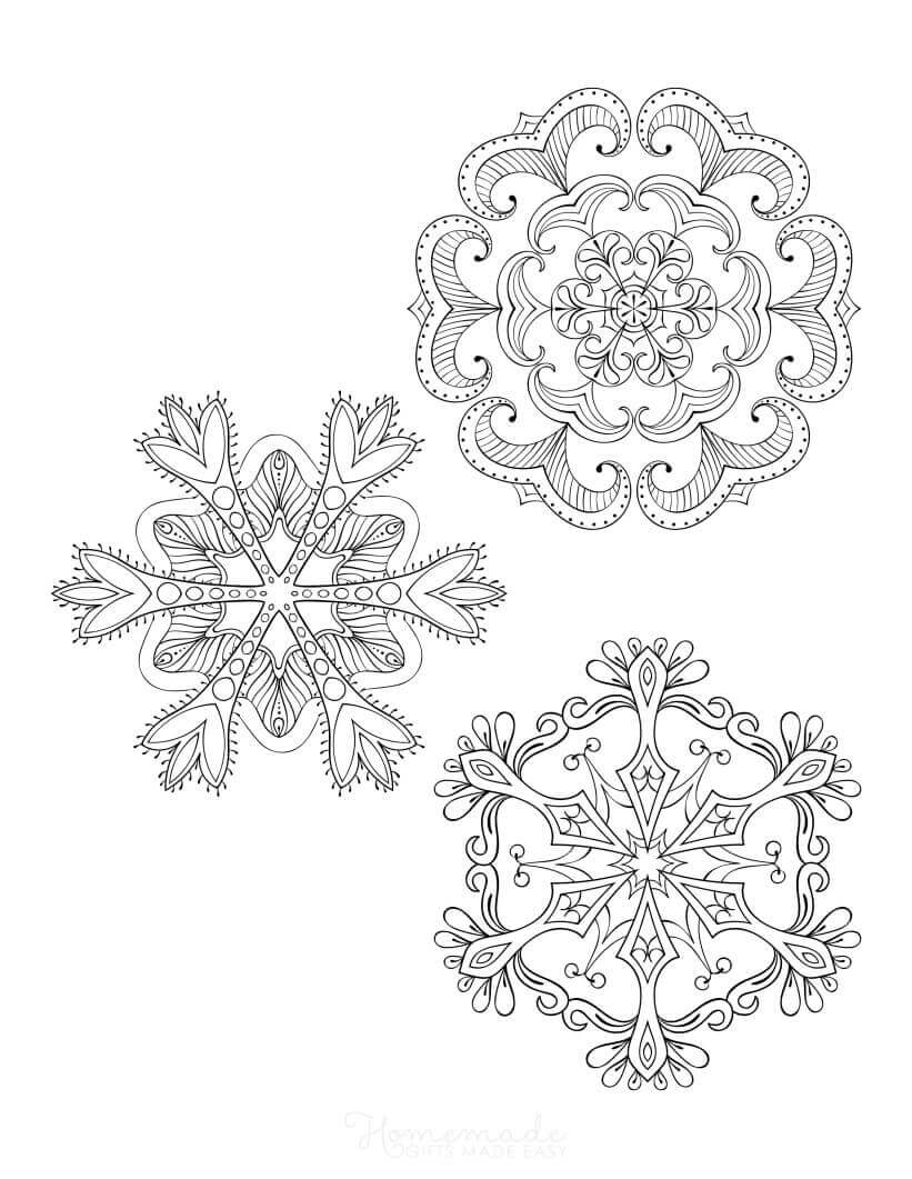 Printable snowflake coloring pages for adults