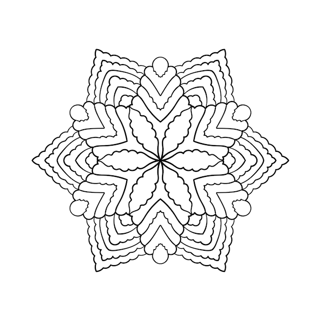 Premium vector mandala ethnic round pattern decorative background in circle stylized snowflake coloring book page