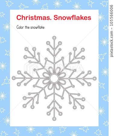 Snowflake simple outline cartoon coloring page