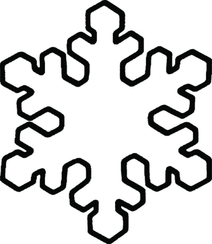 A simple snowflake coloring page