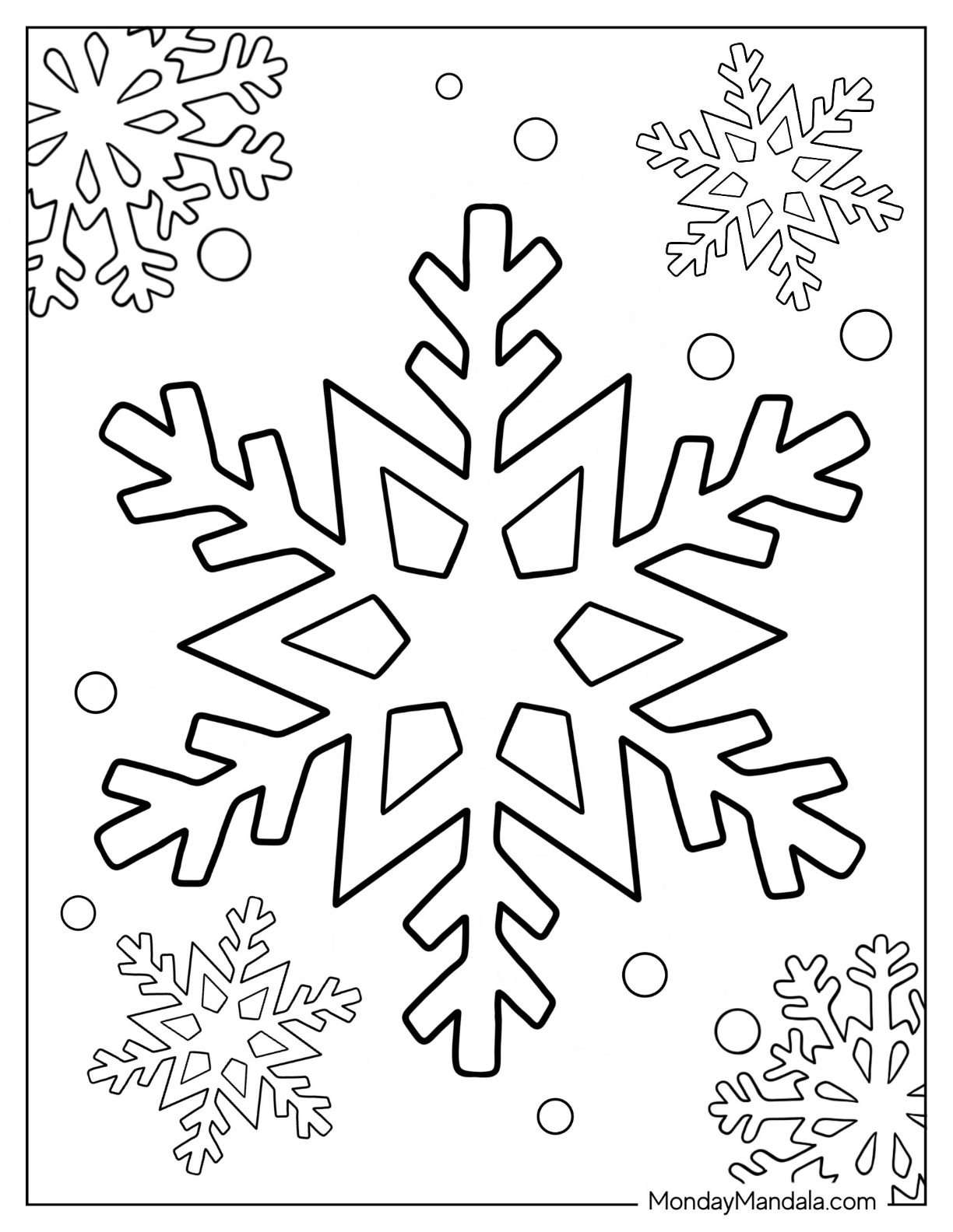 Snowflake coloring pages free pdf printables